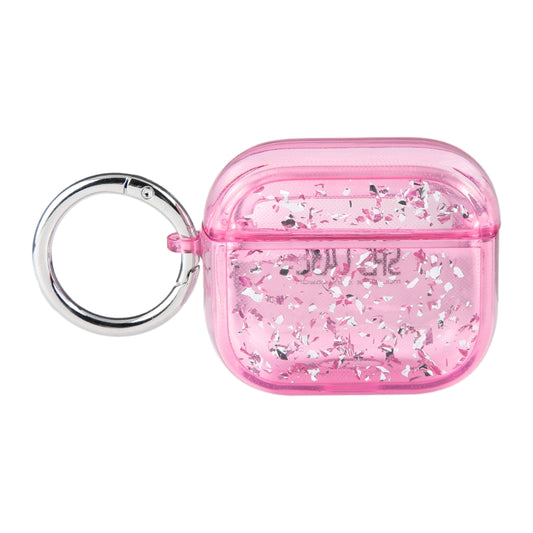 For AirPods 3 Silver Foil Epoxy Bluetooth Earphone Protective Case(Pink) - For AirPods 3 by buy2fix | Online Shopping UK | buy2fix