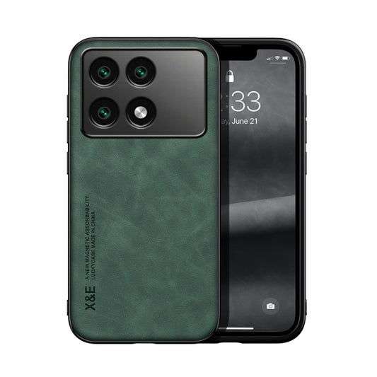 For Xiaomi Redmi K70 Skin Feel Magnetic Leather Back Phone Case(Green) - K70 Cases by buy2fix | Online Shopping UK | buy2fix