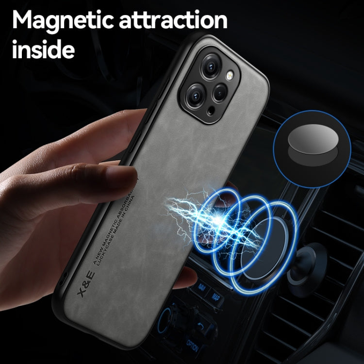 For Xiaomi Redmi K60 Ultra Skin Feel Magnetic Leather Back Phone Case(Light Grey) - Redmi K60 Ultra Cases by buy2fix | Online Shopping UK | buy2fix