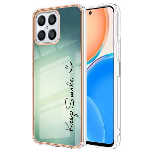 For Honor X8 4G Electroplating Marble Dual-side IMD Phone Case(Smile) - Honor Cases by buy2fix | Online Shopping UK | buy2fix