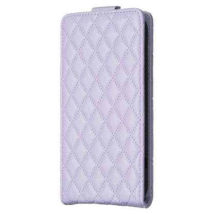 For Xiaomi Redmi Note 13 4G Global Diamond Lattice Vertical Flip Leather Phone Case(Purple) - Note 13 Cases by buy2fix | Online Shopping UK | buy2fix