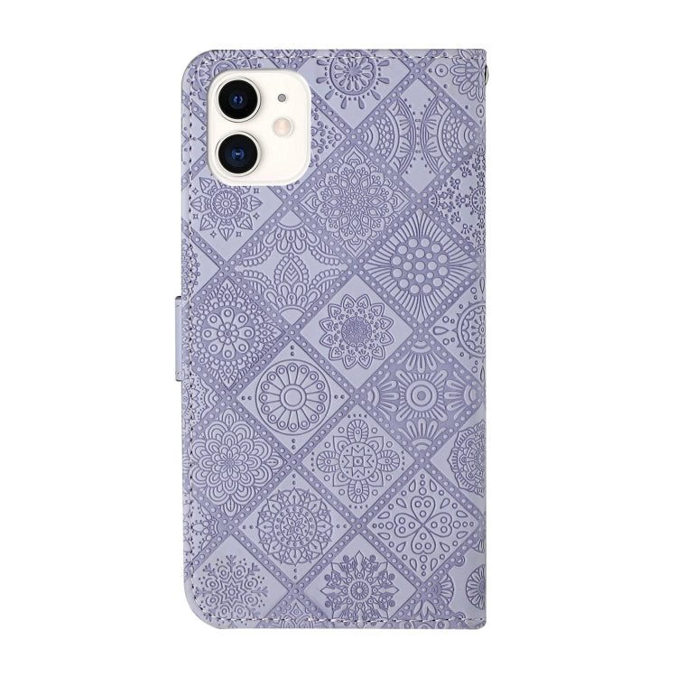 For iPhone 16 Pro Max Ethnic Style Embossed Pattern Leather Phone Case(Purple) - iPhone 16 Pro Max Cases by buy2fix | Online Shopping UK | buy2fix