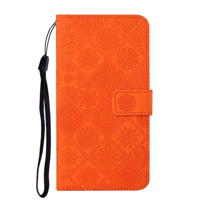 For iPhone 16 Ethnic Style Embossed Pattern Leather Phone Case(Orange) - iPhone 16 Cases by buy2fix | Online Shopping UK | buy2fix