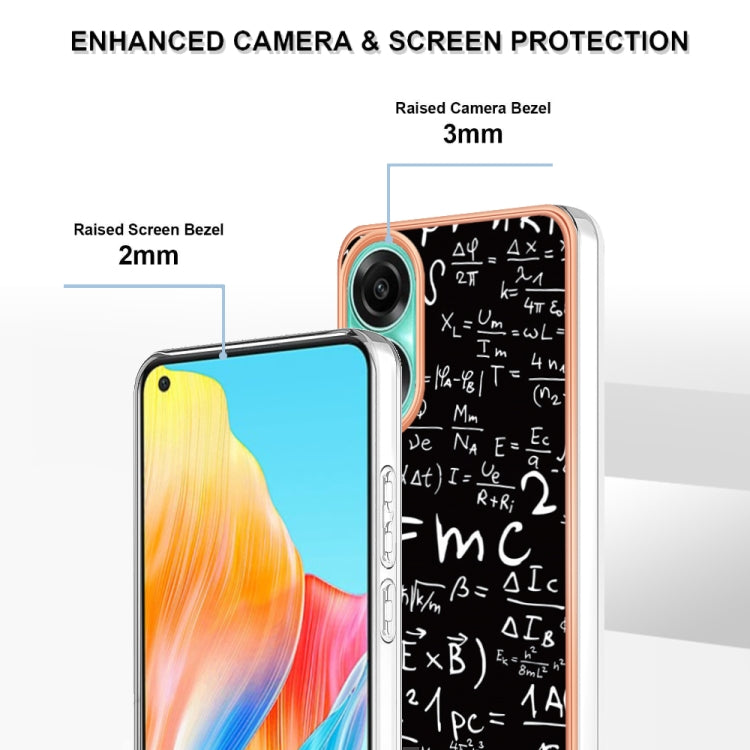 For OPPO A78 4G Electroplating Marble Dual-side IMD Phone Case(Equation) - OPPO Cases by buy2fix | Online Shopping UK | buy2fix