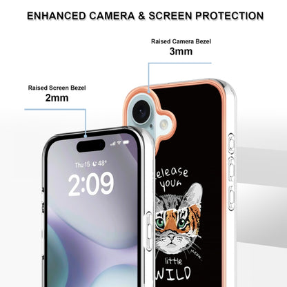 For iPhone 16 Electroplating Marble Dual-side IMD Phone Case(Natural Growth) - iPhone 16 Cases by buy2fix | Online Shopping UK | buy2fix