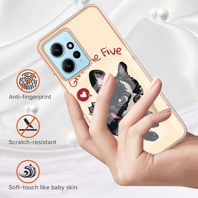 For Xiaomi Redmi Note 12 4G Electroplating Marble Dual-side IMD Phone Case(Lucky Dog) - Xiaomi Cases by buy2fix | Online Shopping UK | buy2fix