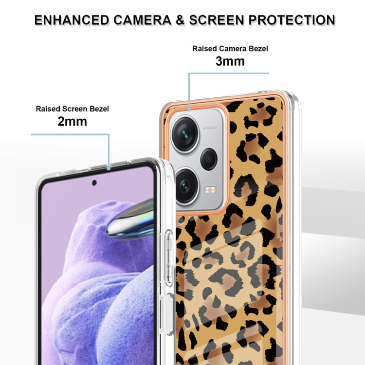 For Xiaomi Redmi Note 12 Pro+ Global Electroplating Marble Dual-side IMD Phone Case(Leopard Print) - Xiaomi Cases by buy2fix | Online Shopping UK | buy2fix