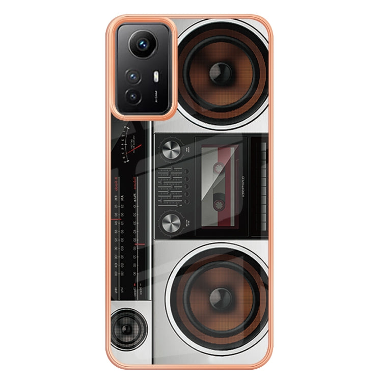 Xiaomi Redmi Note 12S 4G Electroplating Marble Dual-side IMD Phone Case(Retro Radio) - Xiaomi Cases by buy2fix | Online Shopping UK | buy2fix