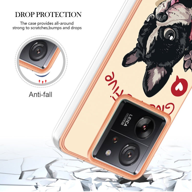 For Xiaomi 13T/13T Pro Electroplating Marble Dual-side IMD Phone Case(Lucky Dog) - Xiaomi Cases by buy2fix | Online Shopping UK | buy2fix