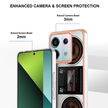 For Xiaomi Redmi Note 13 Pro 5G Global Electroplating Marble Dual-side IMD Phone Case(Retro Radio) - Note 13 Pro Cases by buy2fix | Online Shopping UK | buy2fix