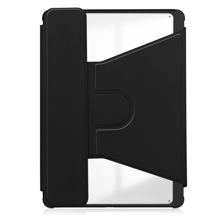 For Samsung Galaxy Tab S9 FE+ / S10+ 360 Rotation Transparent Smart Leather Case with Keyboard(Black) - Galaxy Tab S9 FE+ by buy2fix | Online Shopping UK | buy2fix