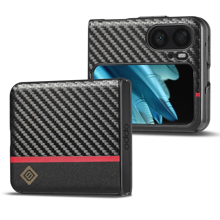 For OPPO Find N2 Flip LC.IMEEKE 3 in 1 Carbon Fiber Texture Shockproof Phone Case(Black) - Find N2 Flip Cases by LC.IMEEKE | Online Shopping UK | buy2fix