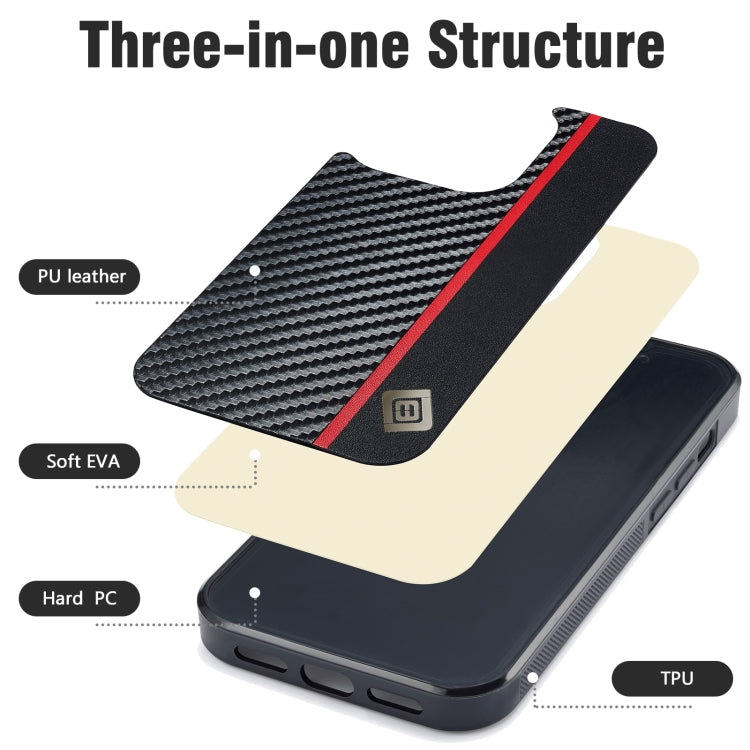 For OPPO Find N3 Flip LC.IMEEKE 3 in 1 Carbon Fiber Texture Shockproof Phone Case(Black) - Find N3 Flip Cases by LC.IMEEKE | Online Shopping UK | buy2fix