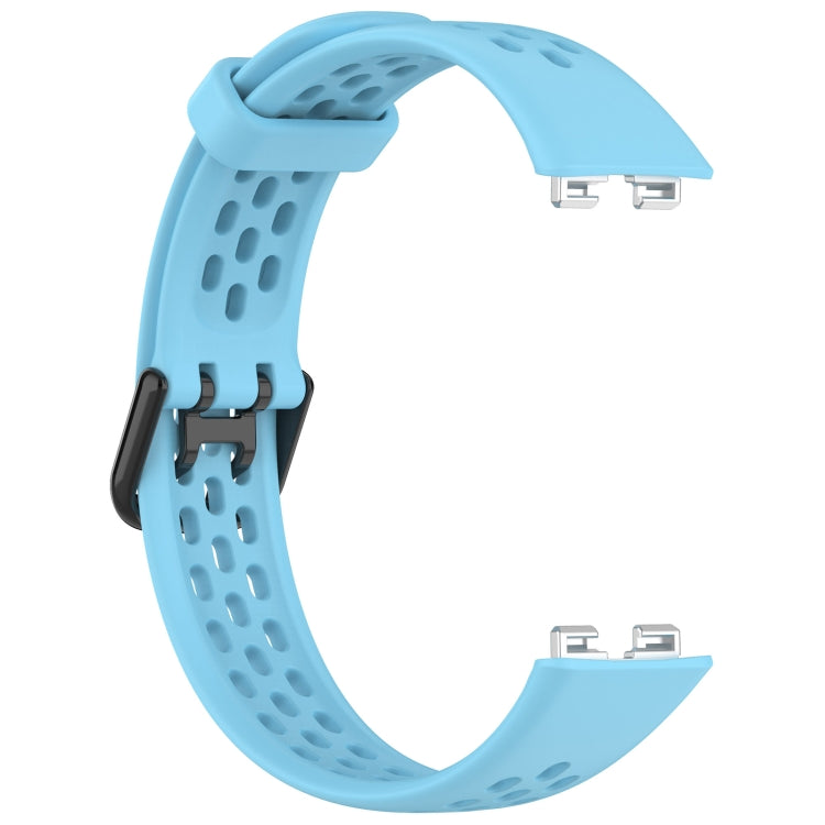 For Huawei Band 8 Solid Color Breathable Silicone Watch Band(Light Blue) - Watch Bands by buy2fix | Online Shopping UK | buy2fix