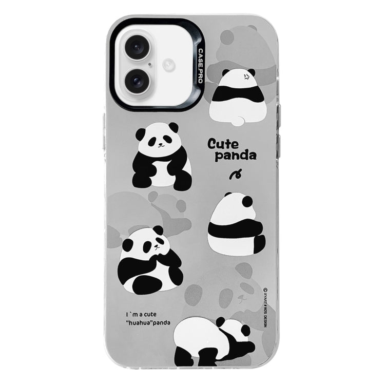 For iPhone 16 Plus Electroplated Silver Series PC Protective Phone Case(Grey Panda) - iPhone 16 Plus Cases by buy2fix | Online Shopping UK | buy2fix