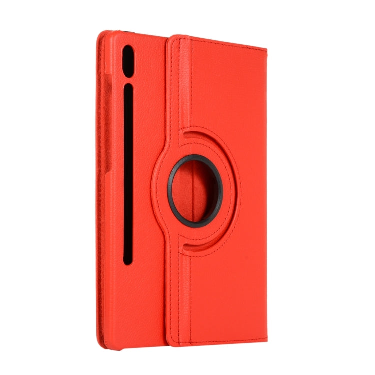 For Samsung Galaxy Tab S9+ 360 Degrees Rotation Holder Litchi Texture Leather Tablet Case(Red) - Galaxy Tab S9+ Cases by buy2fix | Online Shopping UK | buy2fix