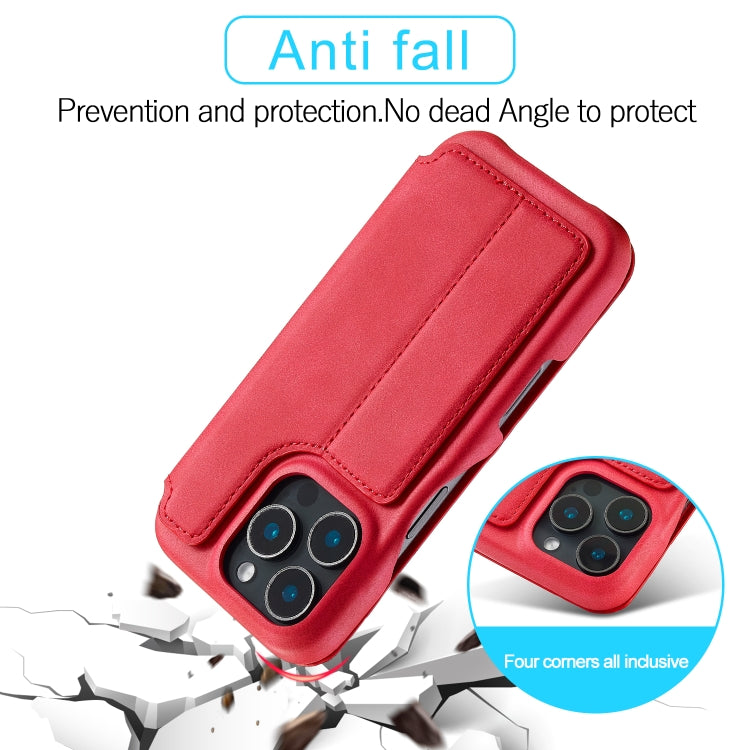 For iPhone 15 Pro Max LC.IMEEKE Hon Ancient Series Flip Leather Phone Case(Red) - iPhone 15 Pro Max Cases by LC.IMEEKE | Online Shopping UK | buy2fix