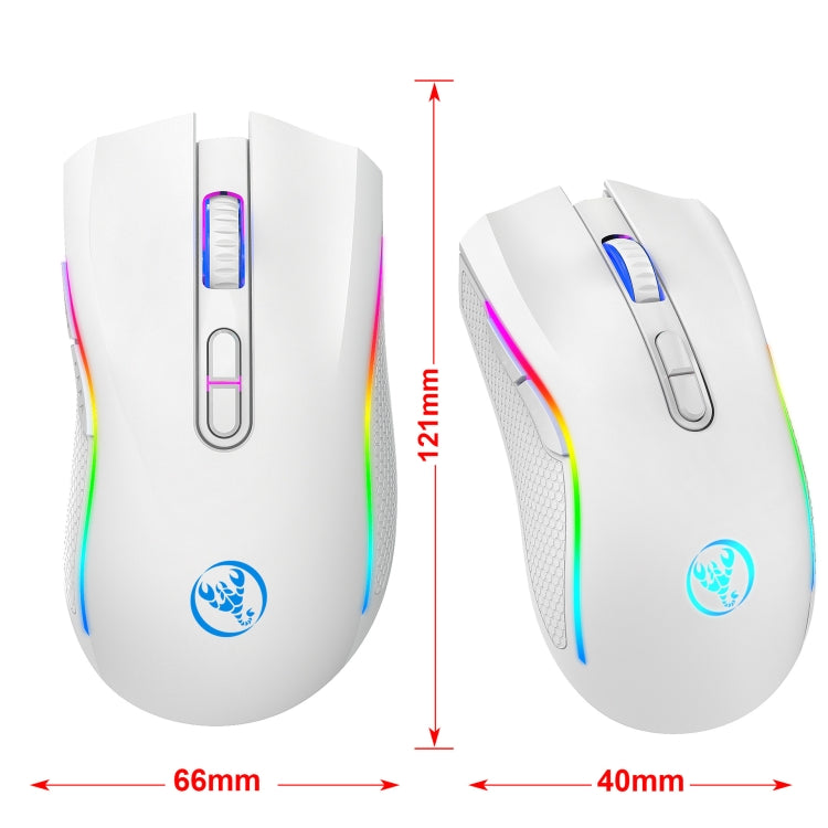 HXSJ T69 4800DPI RGB 2.4GHz Wireless Mouse(White) - Wireless Mice by HXSJ | Online Shopping UK | buy2fix