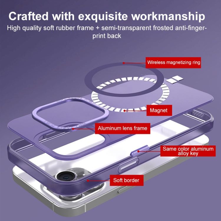 For iPhone 15 MagSafe Frosted Translucent Mist Phone Case(Royal Blue) - iPhone 15 Cases by buy2fix | Online Shopping UK | buy2fix