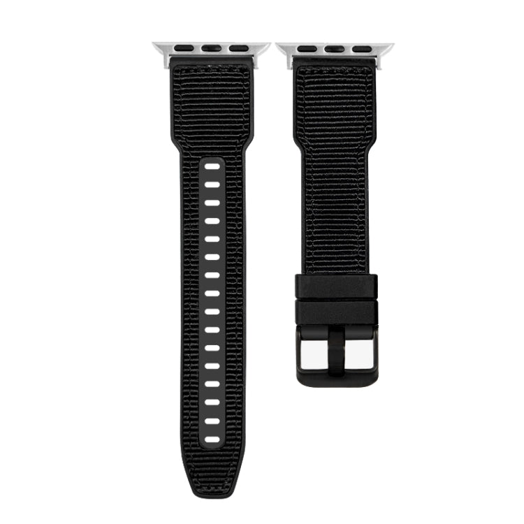 For Apple Watch Ultra 2 49mm Hybrid Braid Nylon Silicone Watch Band(Black) - Watch Bands by buy2fix | Online Shopping UK | buy2fix