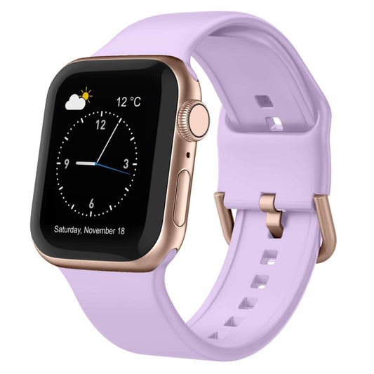 For Apple Watch Series 4 40mm Pin Buckle Silicone Watch Band(Lavender) - Watch Bands by buy2fix | Online Shopping UK | buy2fix