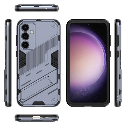 For Samsung Galaxy S23 FE 5G Punk Armor 2 in 1 PC + TPU Shockproof Phone Case with Invisible Holder(Grey) - Galaxy S23 FE 5G Cases by buy2fix | Online Shopping UK | buy2fix