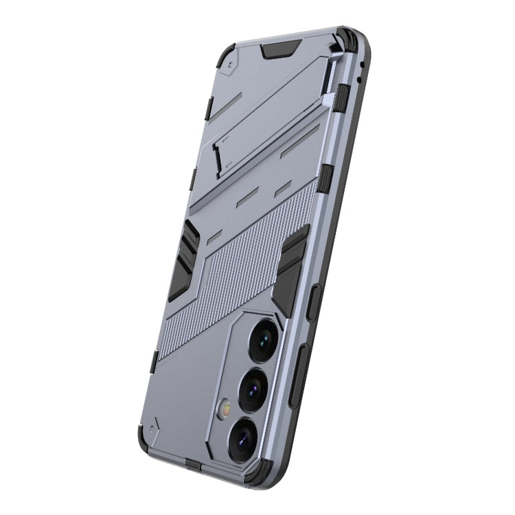 For Samsung Galaxy S24+ 5G Punk Armor 2 in 1 PC + TPU Shockproof Phone Case with Invisible Holder(Grey) - Galaxy S24+ 5G Cases by buy2fix | Online Shopping UK | buy2fix