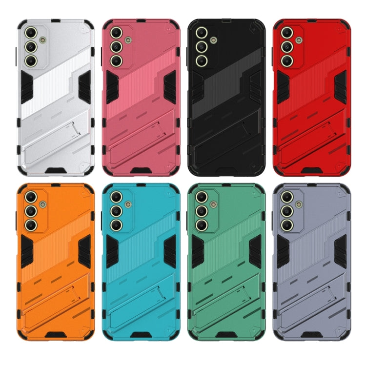For Samsung Galaxy A15 Punk Armor 2 in 1 PC + TPU Shockproof Phone Case with Invisible Holder(Orange) - Galaxy Phone Cases by buy2fix | Online Shopping UK | buy2fix