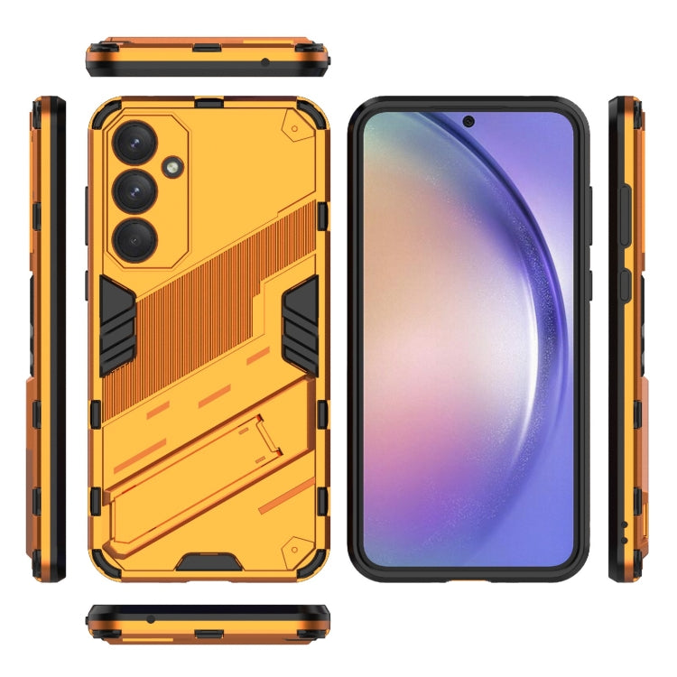 For Samsung Galaxy A35 5G Punk Armor 2 in 1 PC + TPU Shockproof Phone Case with Invisible Holder(Orange) - Galaxy Phone Cases by buy2fix | Online Shopping UK | buy2fix