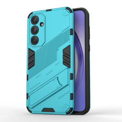 For Samsung Galaxy A35 5G Punk Armor 2 in 1 PC + TPU Shockproof Phone Case with Invisible Holder(Blue) - Galaxy Phone Cases by buy2fix | Online Shopping UK | buy2fix