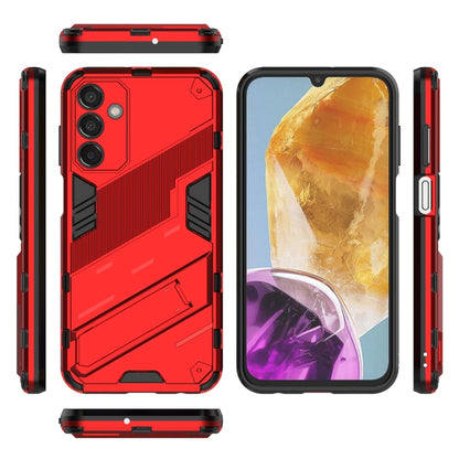 For Samsung Galaxy M15 5G Global Punk Armor 2 in 1 PC + TPU Shockproof Phone Case with Invisible Holder(Red) - Galaxy Phone Cases by buy2fix | Online Shopping UK | buy2fix