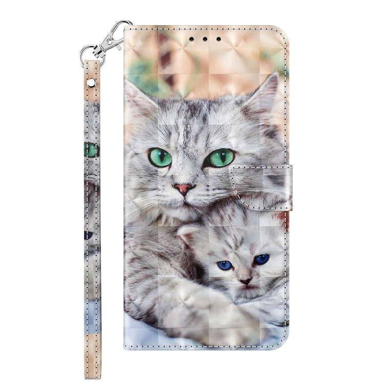 For Samsung Galaxy A15 3D Painted Leather Phone Case(Two Loving Cats) - Galaxy Phone Cases by buy2fix | Online Shopping UK | buy2fix