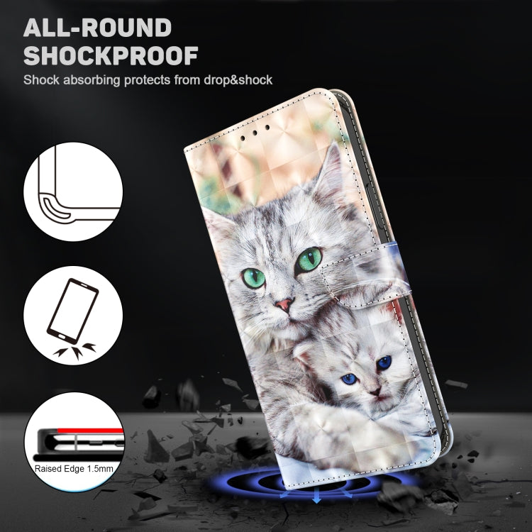 For Samsung Galaxy S24 Ultra 5G 3D Painted Leather Phone Case(Two Loving Cats) - Galaxy S24 Ultra 5G Cases by buy2fix | Online Shopping UK | buy2fix