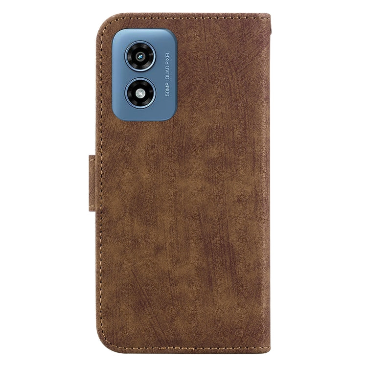 For Motorola Moto G Play 4G 2024 Little Tiger Embossed Leather Phone Case(Brown) - Motorola Cases by buy2fix | Online Shopping UK | buy2fix