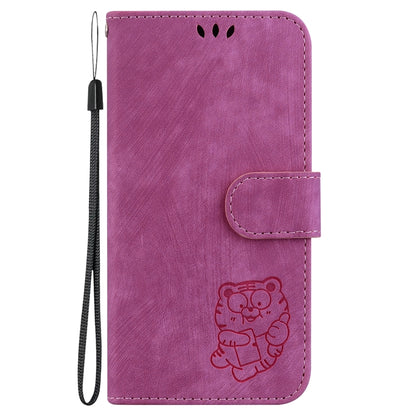 For Motorola Moto G Power 5G 2024 Little Tiger Embossed Leather Phone Case(Rose Red) - Motorola Cases by buy2fix | Online Shopping UK | buy2fix