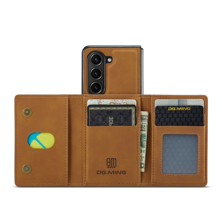 For Samsung Galaxy Z Fold5 DG.MING M2 Series 3-Fold Multi Card Bag + Magnetic Phone Case(Brown) - Galaxy Z Fold5 Cases by DG.MING | Online Shopping UK | buy2fix