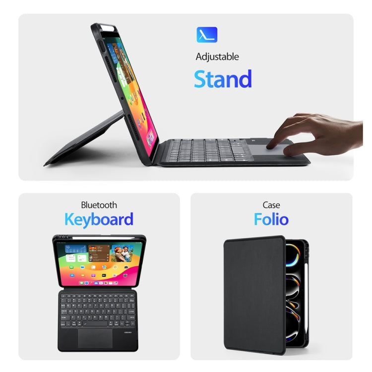 For iPad Pro 11 2024 DUX DUCIS DK Series Magnetic Wireless Bluetooth Keyboard Tablet Case(Black) - For iPad Pro by DUX DUCIS | Online Shopping UK | buy2fix