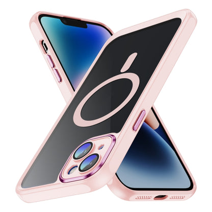 For iPhone 15 MagSafe Magnetic PC + TPU Phone Case with Lens Film(Apricot) - iPhone 15 Cases by buy2fix | Online Shopping UK | buy2fix