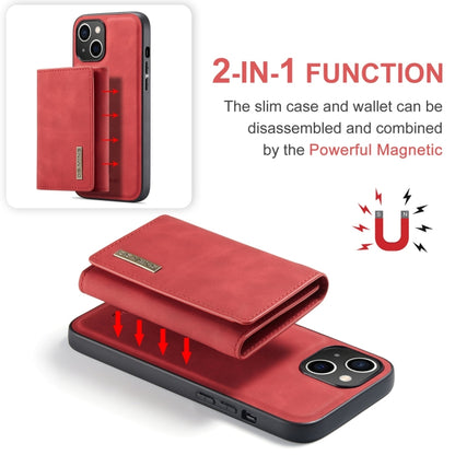 For iPhone 15 Plus DG.MING M1 Series 3-Fold Multi Card Wallet Leather Phone Case(Red) - iPhone 15 Plus Cases by DG.MING | Online Shopping UK | buy2fix