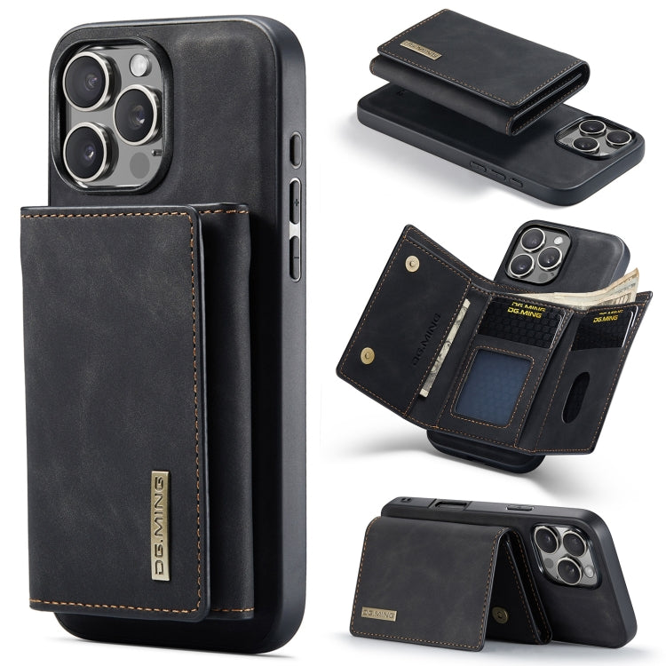 For iPhone 16 Pro Max DG.MING M1 Series 3-Fold Multi Card Wallet Leather Phone Case(Black) - iPhone 16 Pro Max Cases by DG.MING | Online Shopping UK | buy2fix