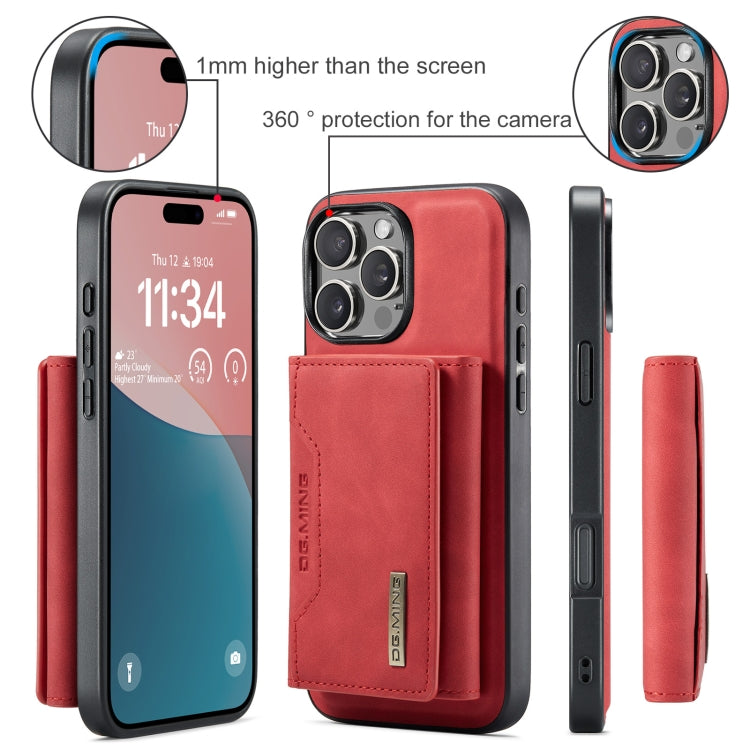 For iPhone 16 Pro Max DG.MING M2 Series 3-Fold Card Bag Wallet Leather Phone Case(Red) - iPhone 16 Pro Max Cases by DG.MING | Online Shopping UK | buy2fix