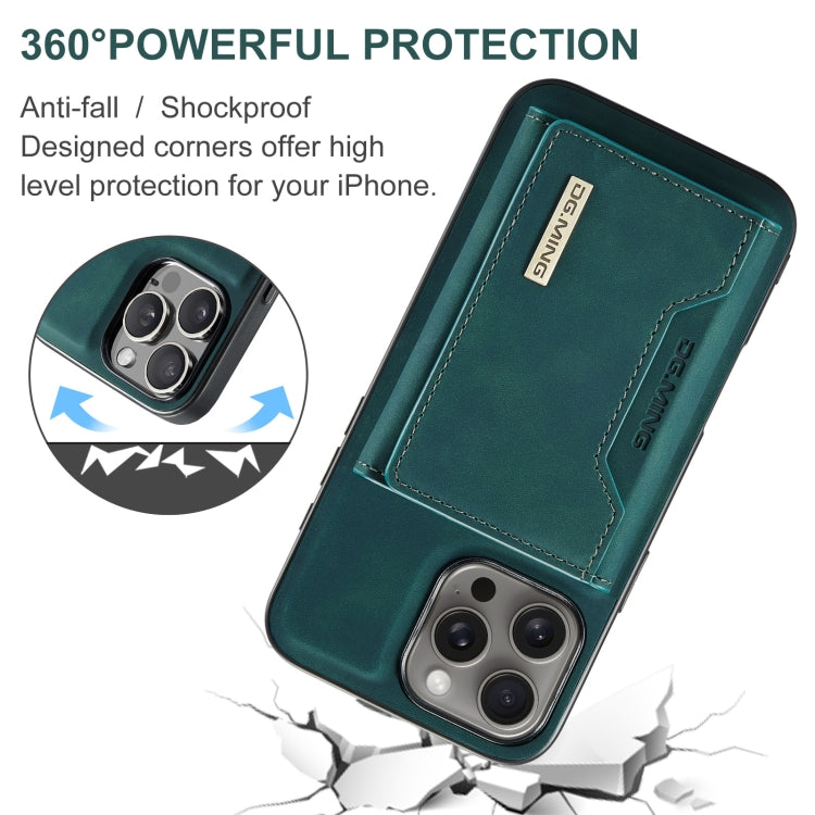 For iPhone 16 Pro DG.MING M2 Series 3-Fold Card Bag Wallet Leather Phone Case(Green) - iPhone 16 Pro Cases by DG.MING | Online Shopping UK | buy2fix