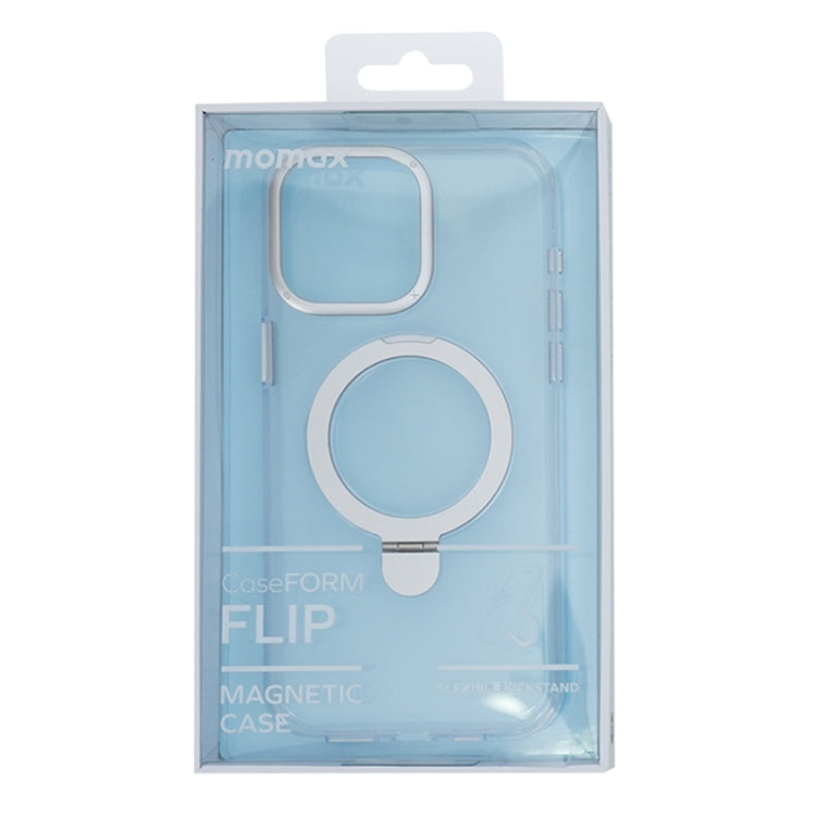 For iPhone 15 Pro MOMAX Magsafe Metal Holder Clear Phone Case(Transparent) - iPhone 15 Pro Cases by MOMAX | Online Shopping UK | buy2fix