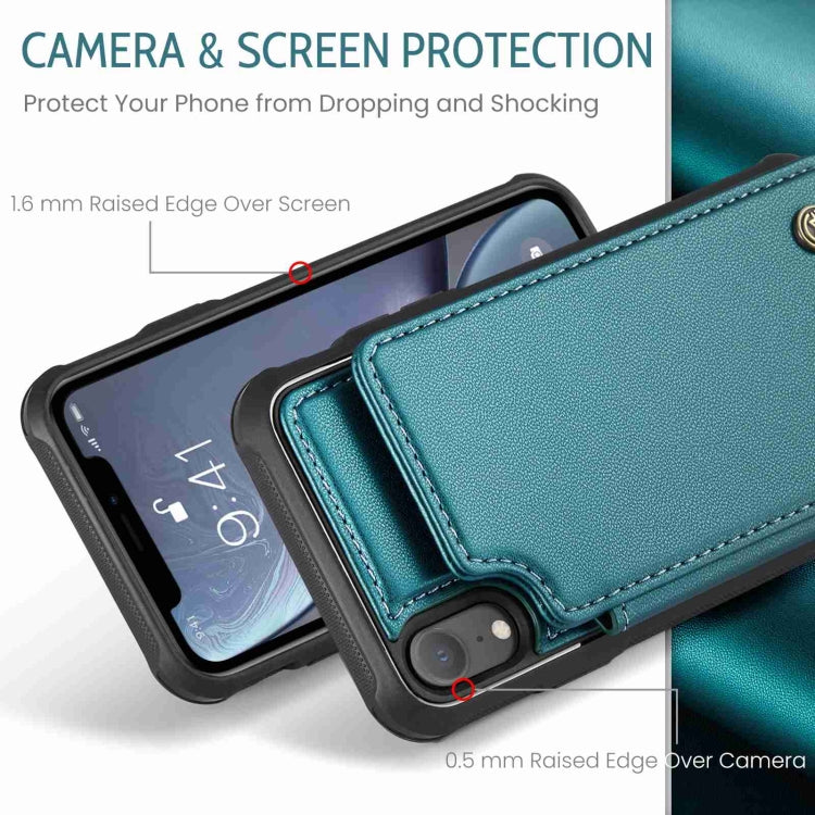 For iPhone XR CaseMe C22 Card Slots Holder RFID Anti-theft Phone Case(Blue Green) - More iPhone Cases by CaseMe | Online Shopping UK | buy2fix