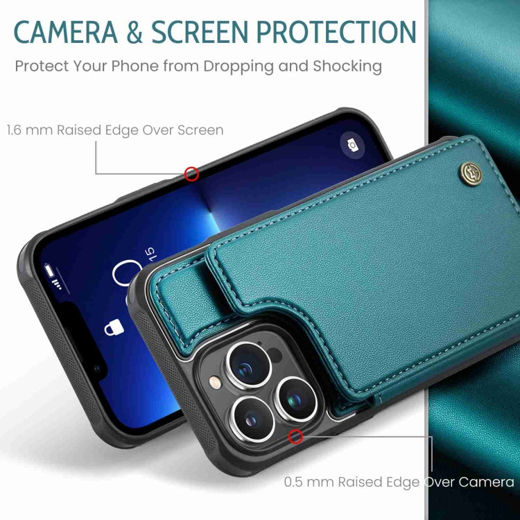 For iPhone 13 Pro Max CaseMe C22 Card Slots Holder RFID Anti-theft Phone Case(Blue Green) - iPhone 13 Pro Max Cases by CaseMe | Online Shopping UK | buy2fix