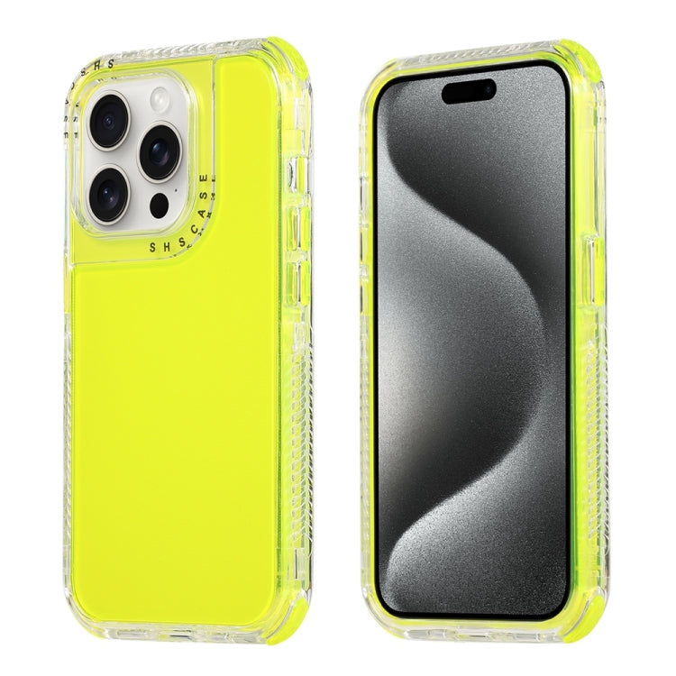 For iPhone 16 Pro Dreamland 3 in 1 Clear Color Transparent Frame PC + TPU Phone Case(Fluorescent Green) - iPhone 16 Pro Cases by buy2fix | Online Shopping UK | buy2fix