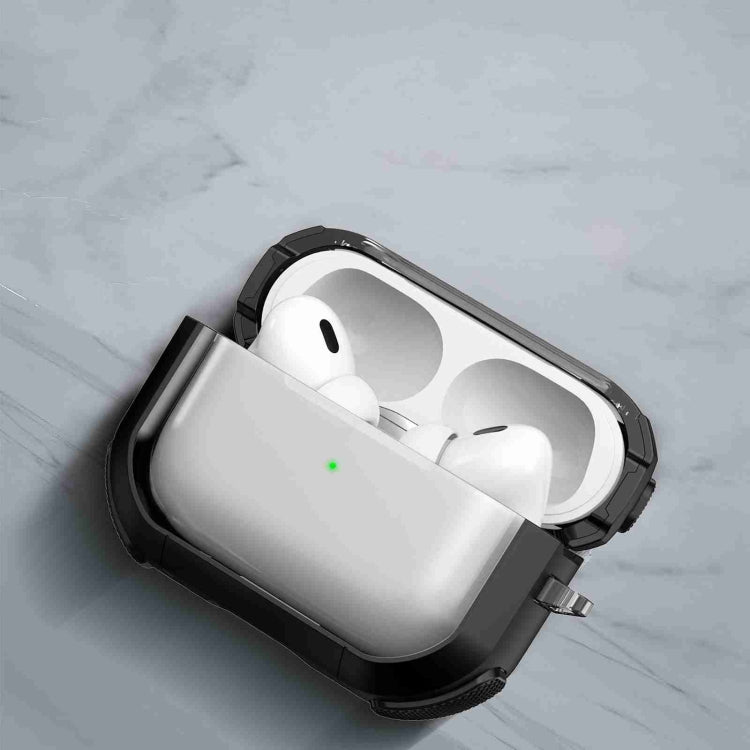 For AirPods Pro 2 Thunder Transparent Armor Wireless Earphones Protective Case(Gold) - For AirPods Pro 2 by buy2fix | Online Shopping UK | buy2fix