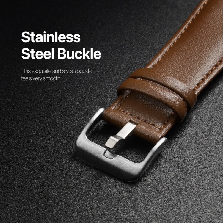 For Apple Watch 9 45mm DUX DUCIS YS Series Genuine Leather Watch Band(Brown) - Watch Bands by DUX DUCIS | Online Shopping UK | buy2fix