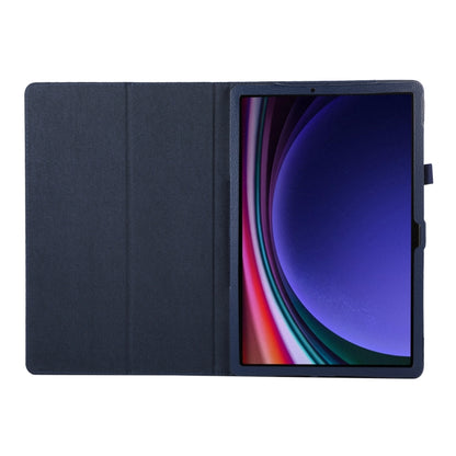 For Samsung Galaxy Tab S9 Litchi Texture Leather Tablet Case with Holder(Dark Blue) - Other Galaxy Tab PC by buy2fix | Online Shopping UK | buy2fix