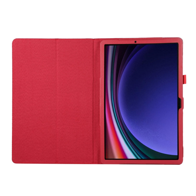 For Samsung Galaxy Tab S9+ Litchi Texture Leather Tablet Case with Holder(Red) - Other Galaxy Tab PC by buy2fix | Online Shopping UK | buy2fix